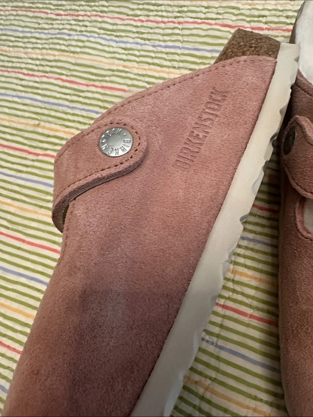 Birkenstock Kids Dusty Rose Suede Clog with Cork Midsole